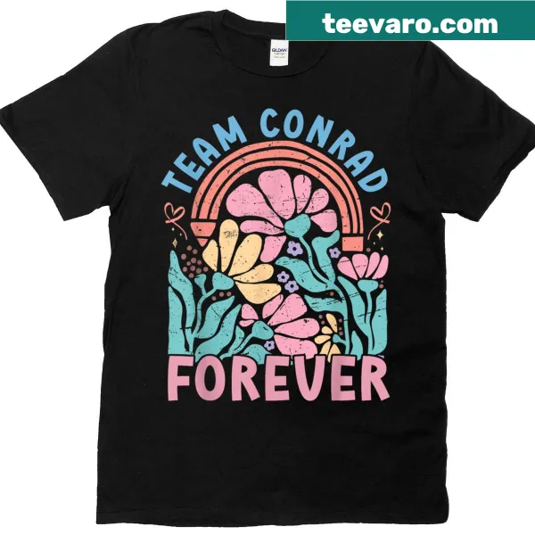 Retro floral design T-shirt for kids supporting Team Conrad