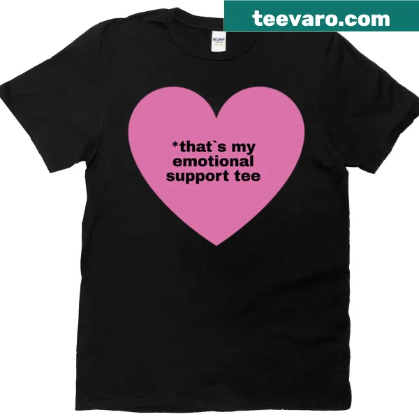 Oversized tee with a pink heart graphic and meme text.