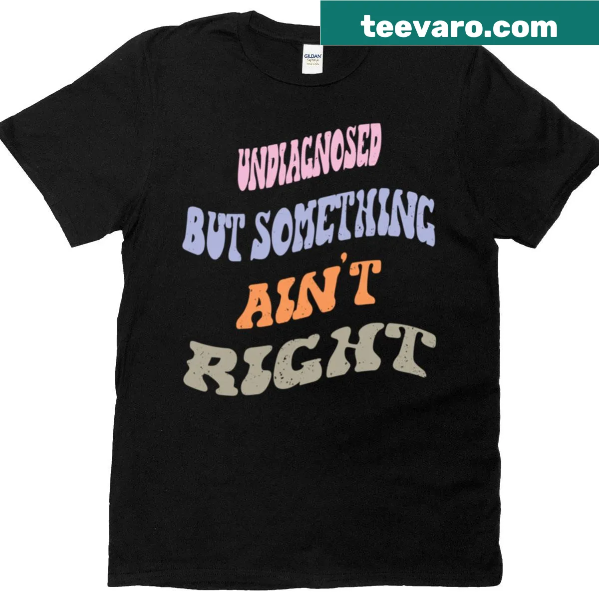 Sarcastic saying on an oversized T-shirt with wavy typography — on a men's t-shirt