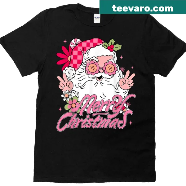 Vintage Santa Claus graphic on a retro Christmas t-shirt