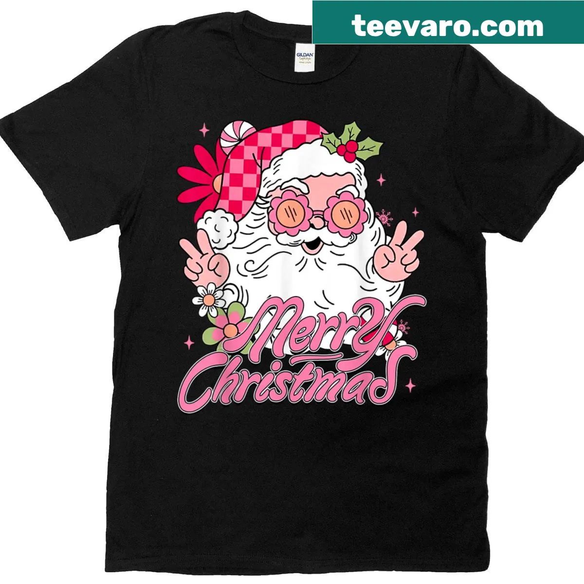 Vintage Santa Claus graphic on a retro Christmas t-shirt — on a men's t-shirt