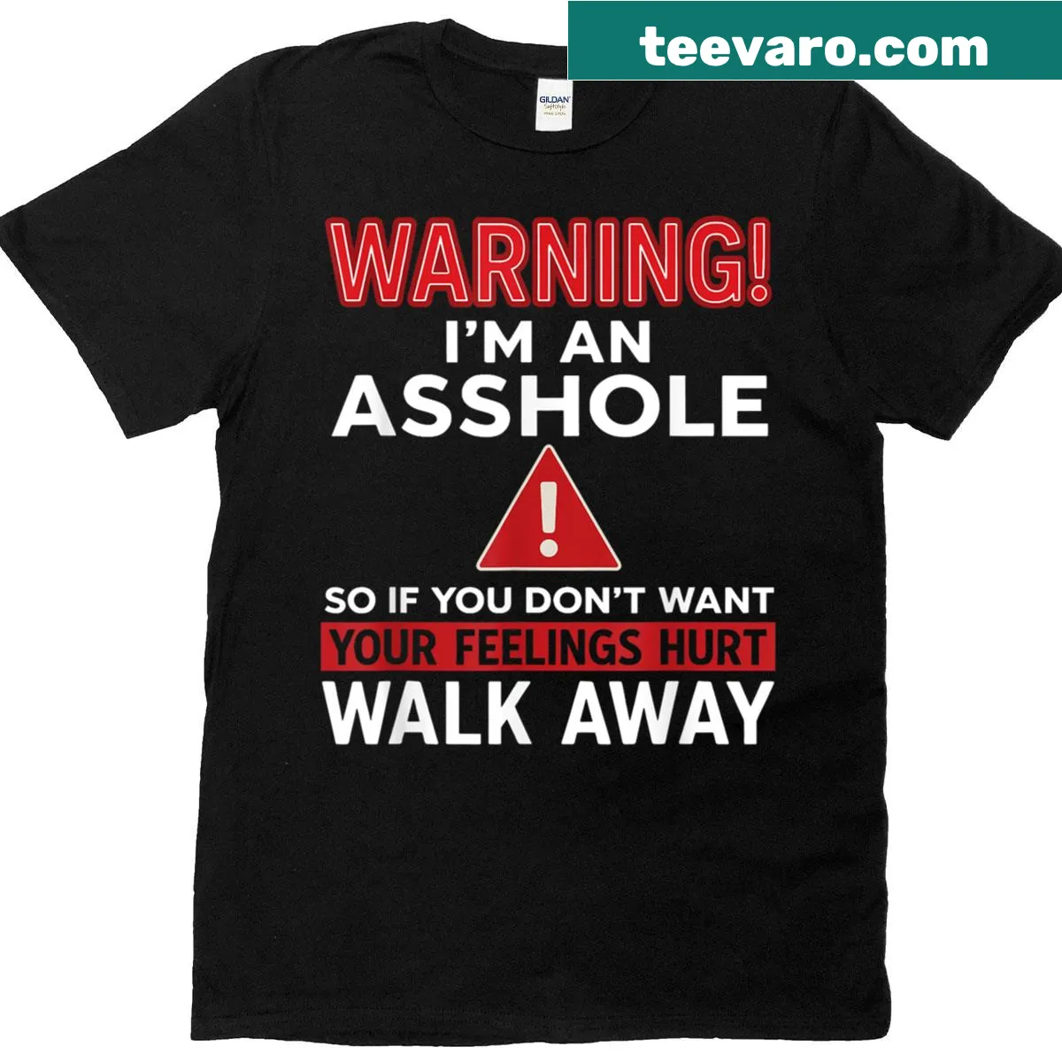 Funny T-shirt with the phrase Warning: I'm An Asshole — on a men's t-shirt