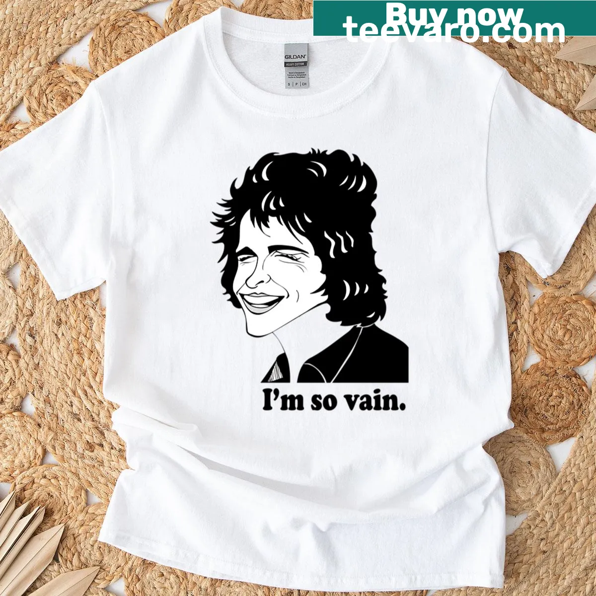 Fan art T-shirt featuring Warren Beatty's likeness — on a men's t-shirt