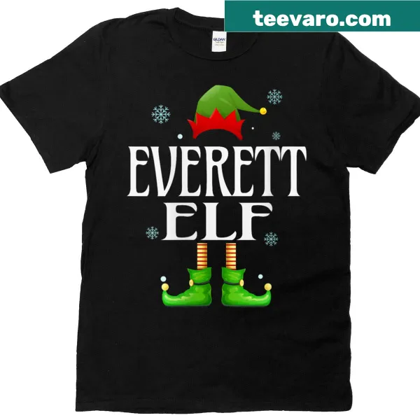 Funny elf design Christmas T-shirt for family matching