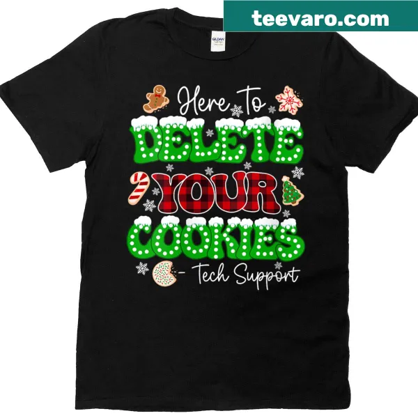 Funny Christmas tech support design about deleting cookies.