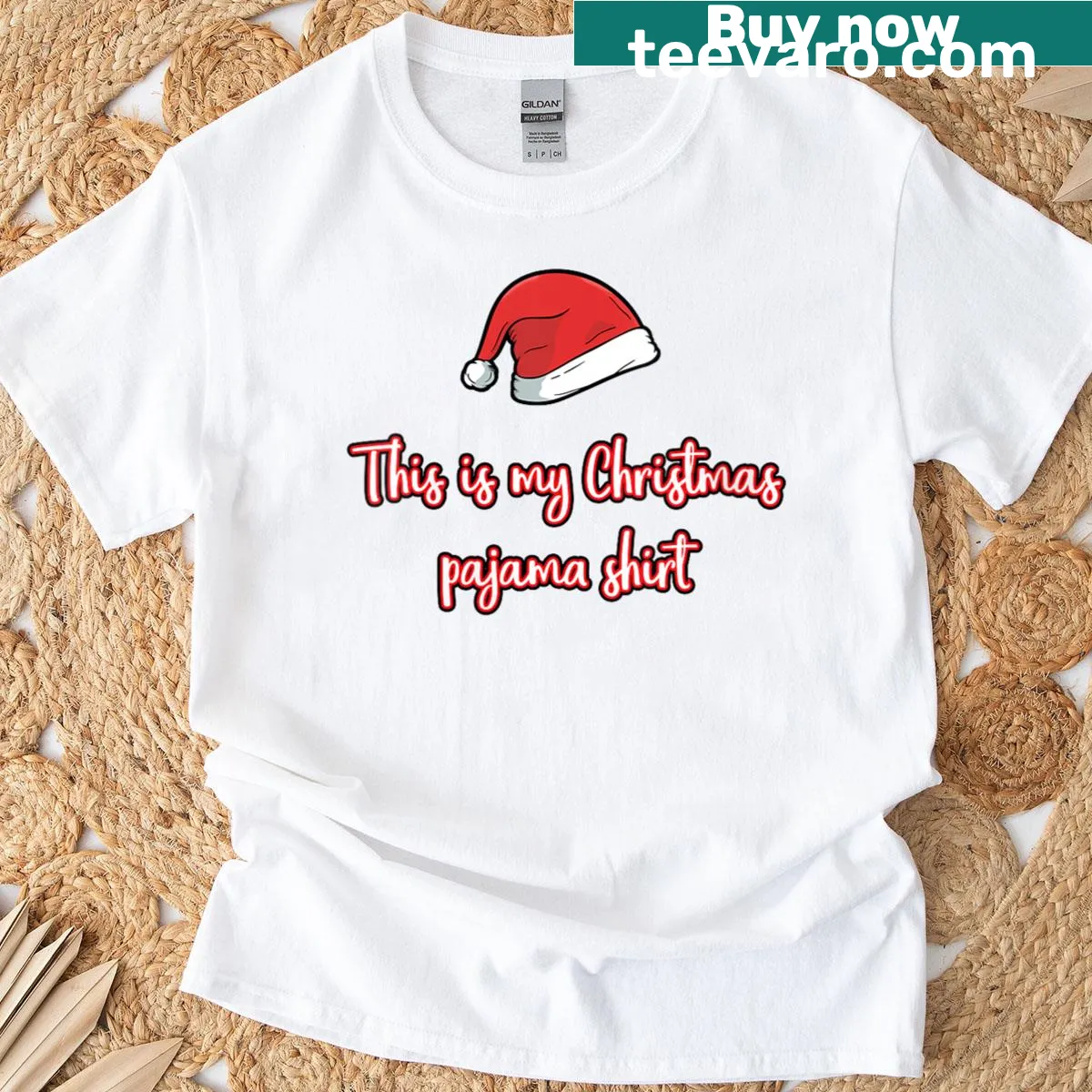 Funny T-shirt that says 'This Is My Christmas Pajama' — on a men's t-shirt