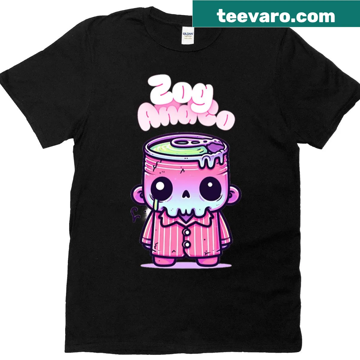 T-shirt featuring whimsical illustrations from Zog and Co — on a men's t-shirt