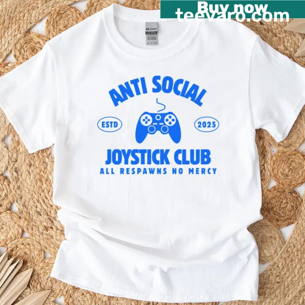 Oversized gamer t-shirt featuring Anti Social Joystick Club text