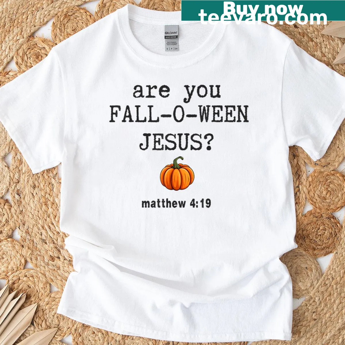 Halloween t-shirt with a playful Christian message about Jesus — on a men's t-shirt