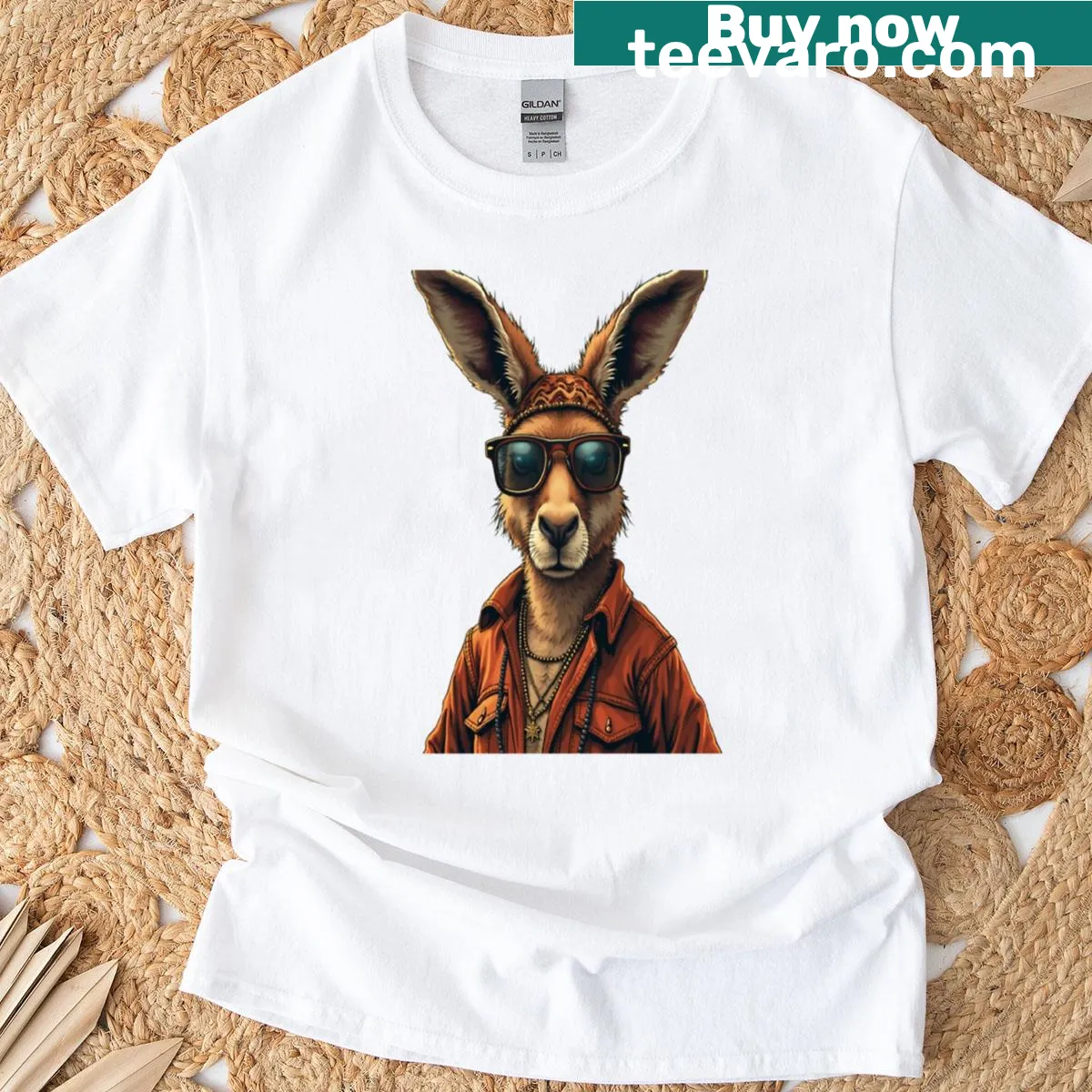 Cartoon kangaroo t-shirt for fun-loving kids — on a men's t-shirt