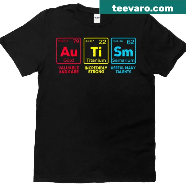 Periodic table design promoting Autism Awareness T-shirt