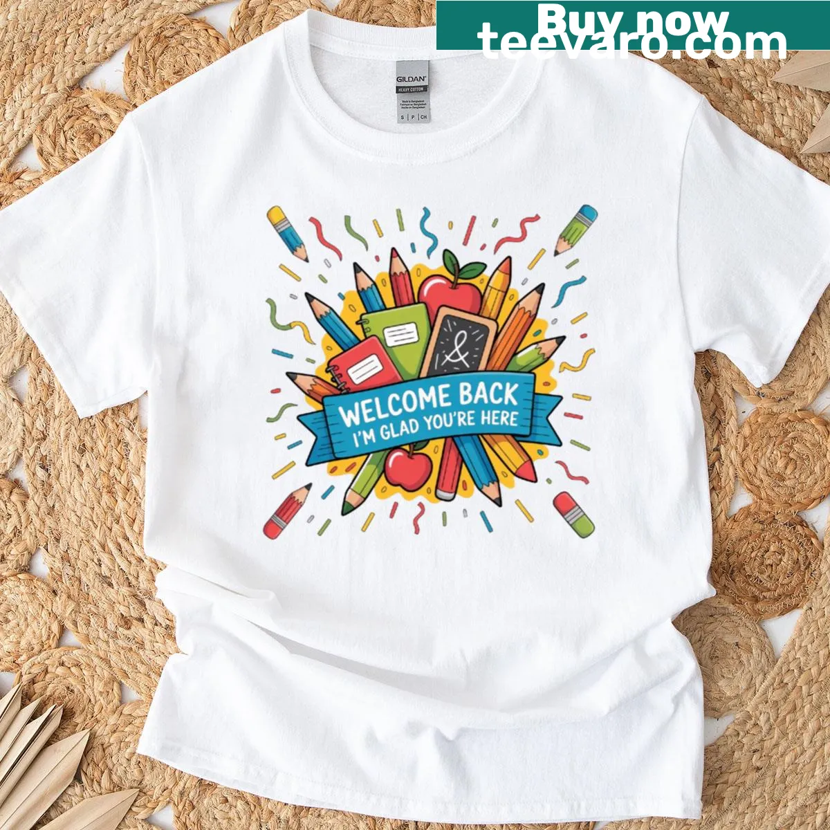 Welcoming T-shirt for teachers with 'Welcome Back' phrase — on a men's t-shirt