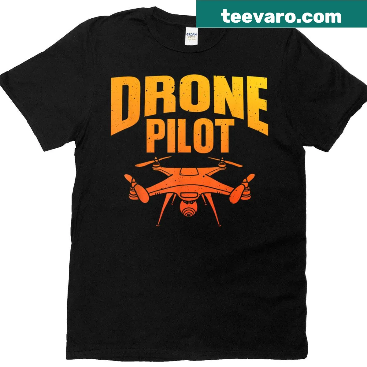 Illustration celebrating drone piloting on enthusiast t-shirt — on a men's t-shirt