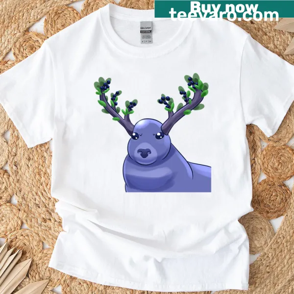 Playful typography design celebrating blueberries on a T-shirt