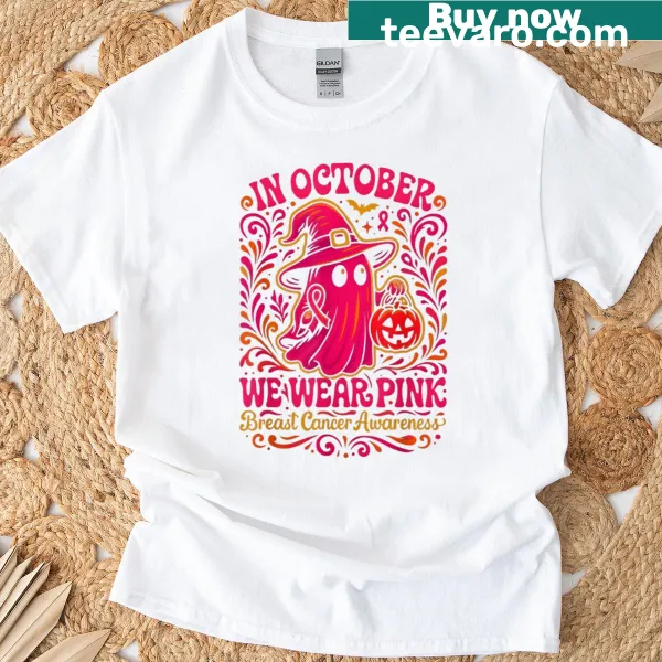 Pink Breast Cancer awareness Halloween T-shirt for women
