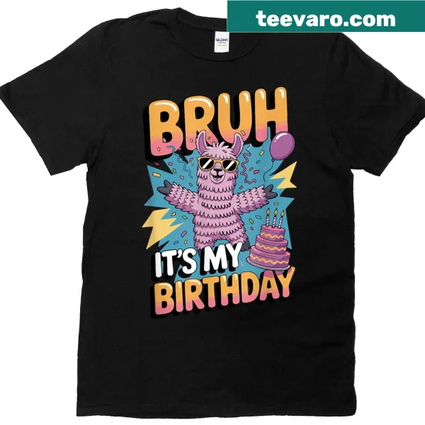 Llama pinata graphic with birthday text design
