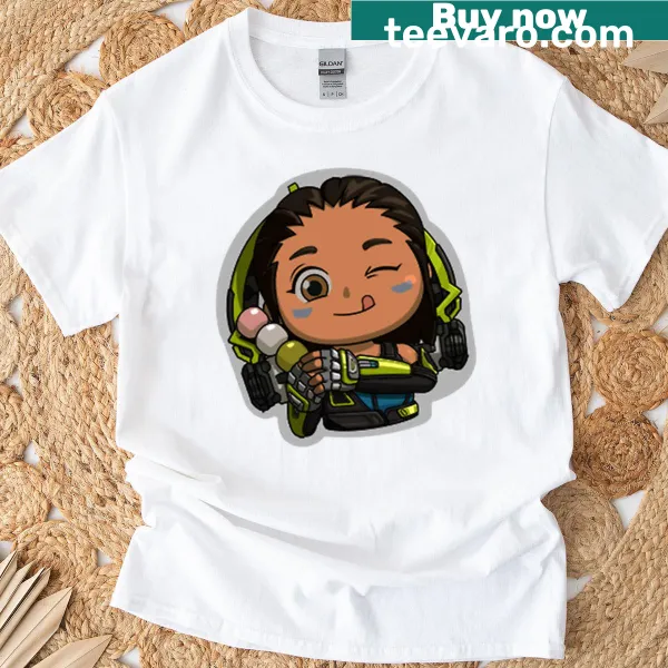 Gaming t-shirt featuring Chibi Conduit characters from Apex Legends