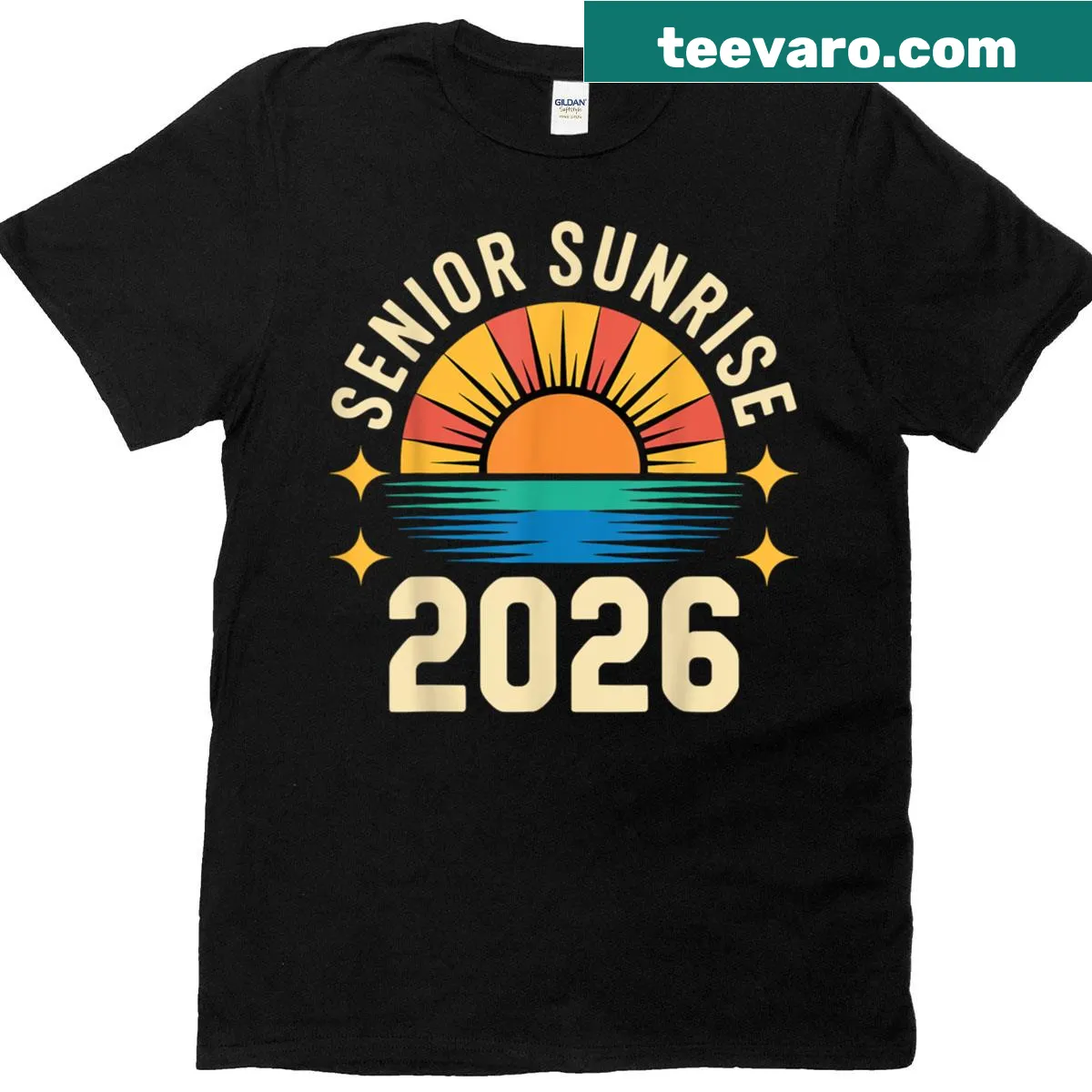 Inspirational senior class 2026 sunrise graphic T-shirt — on a men's t-shirt