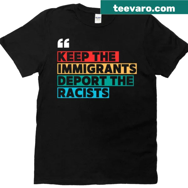 Oversized T-shirt with bold text 'Deport The Racists'