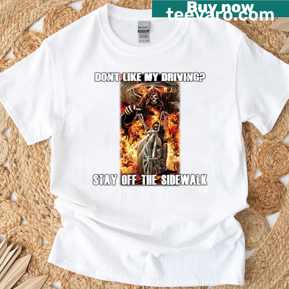 Edgy driving humor t-shirt with bold text message — on a men's t-shirt
