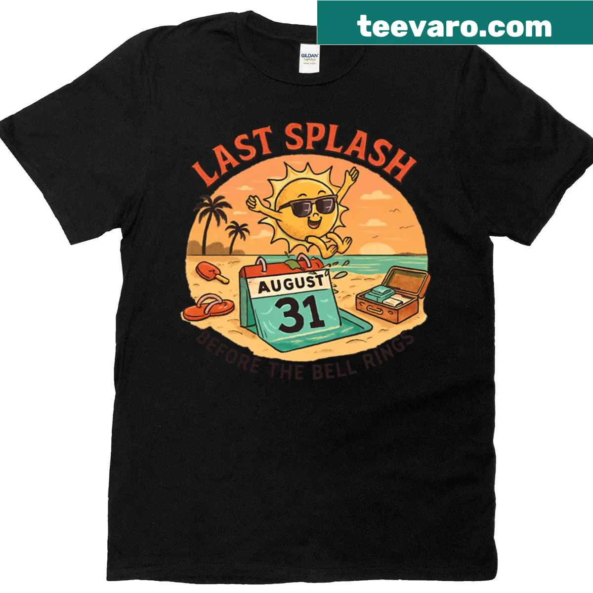 Funny t-shirt about the end of summer vacation — on a men's t-shirt