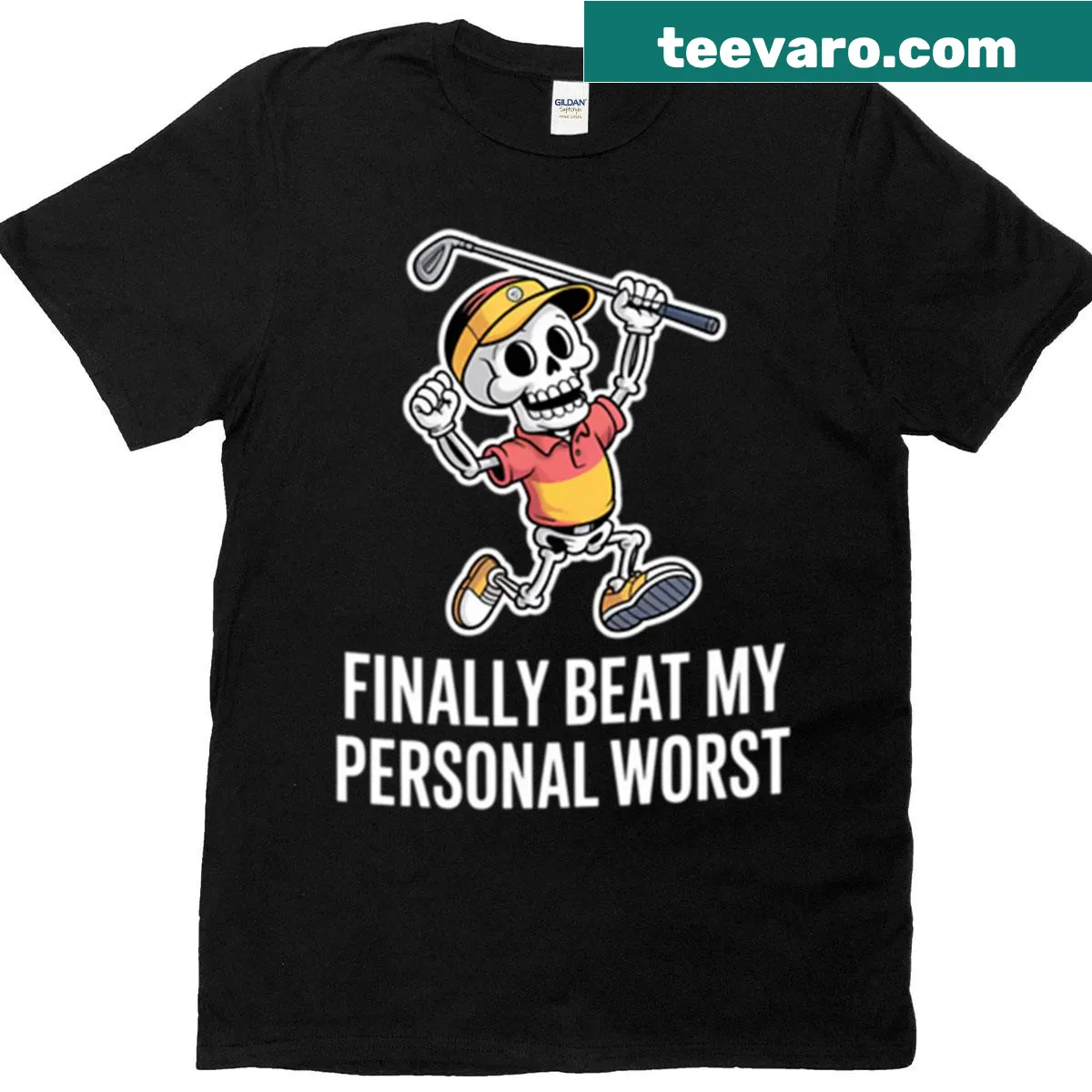 Oversized t-shirt with humorous fitness slogan — on a men's t-shirt