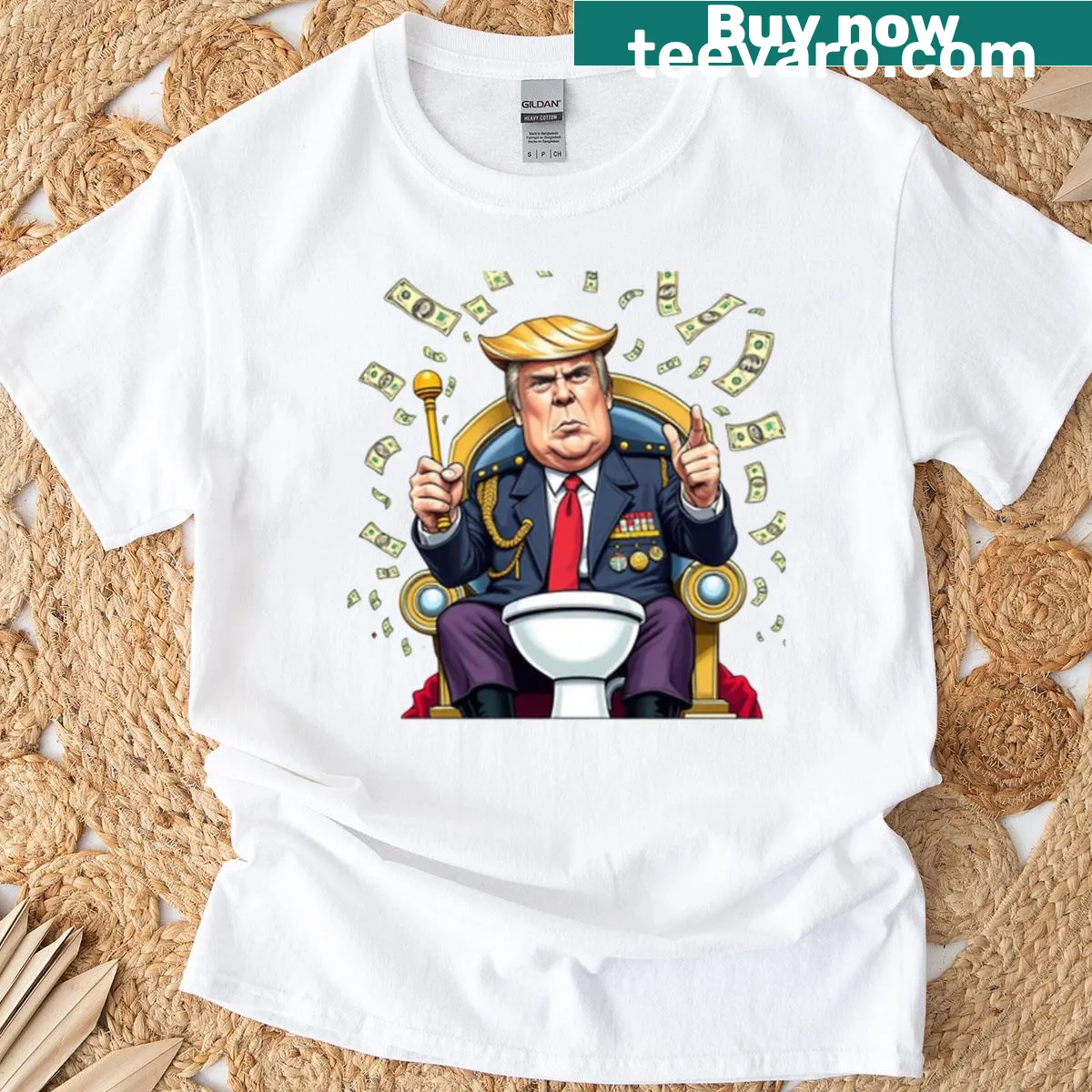 Oversized t-shirt with bold typography about power and wealth — on a men's t-shirt