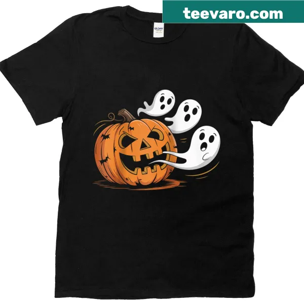 Cute Halloween design with a pumpkin and ghost for gamers