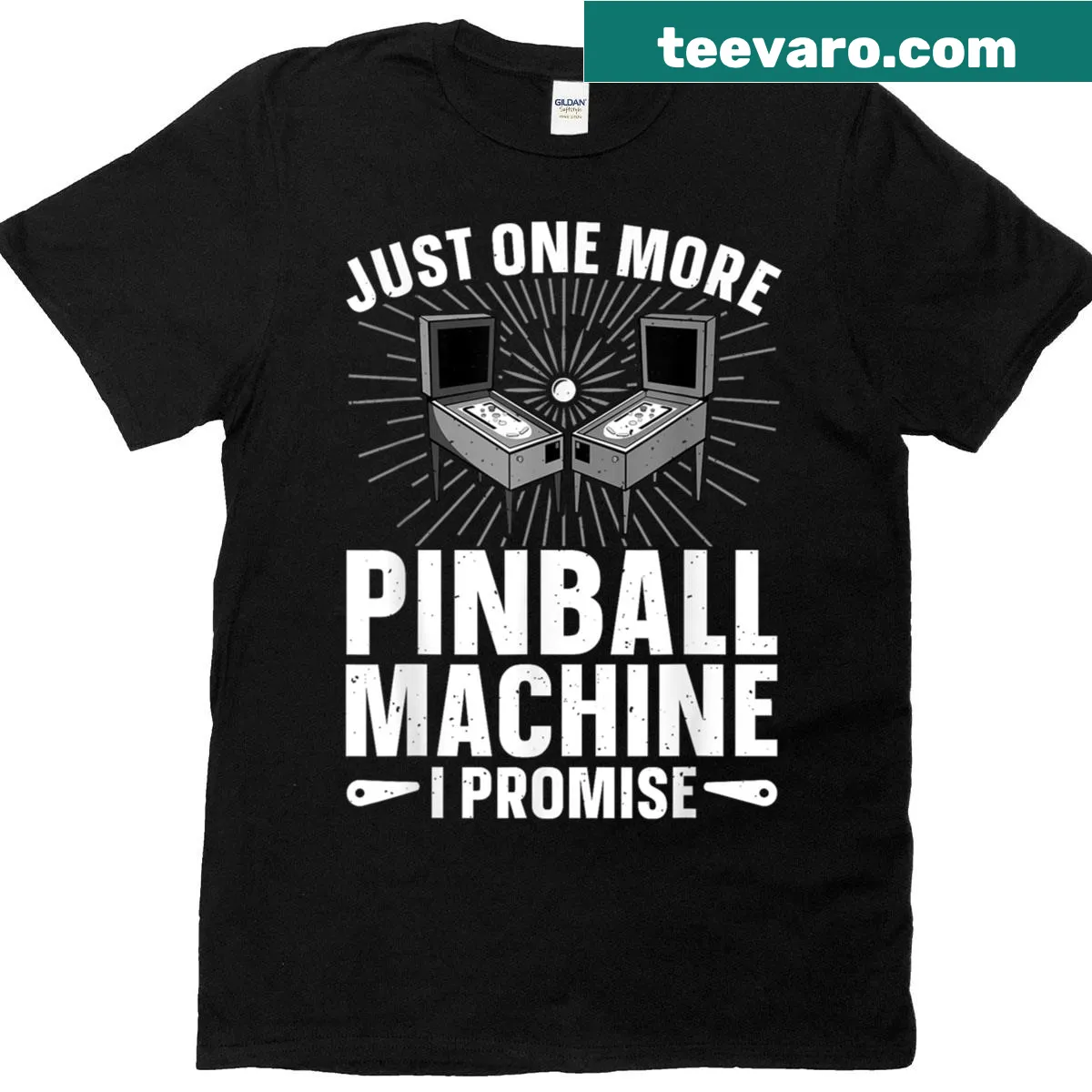 Playful pinball graphic T-shirt designed for arcade lovers — on a men's t-shirt