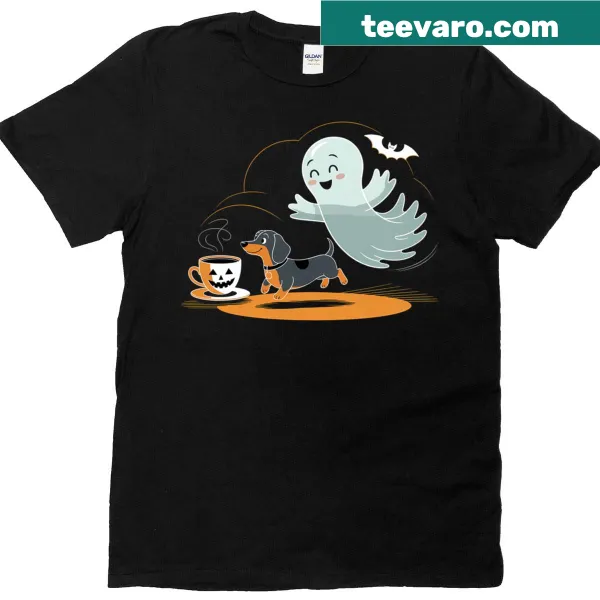 Cute ghostly dachshund illustration for Halloween