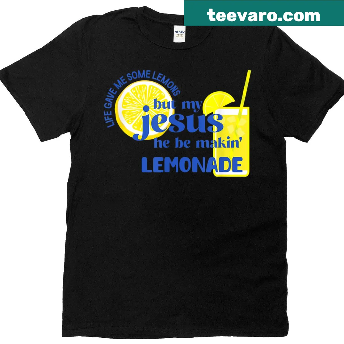 Uplifting graphic t-shirt with a lemonade theme. — on a men's t-shirt