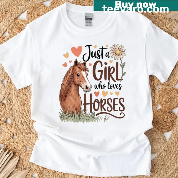 Illustrative T-shirt for girls who love horses