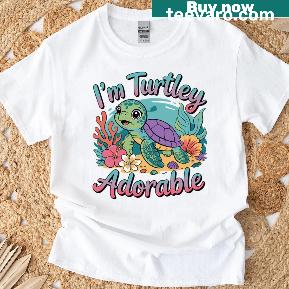 Playful text design 'I Am Tortoise-like Adorable' on casual t-shirt — on a men's t-shirt