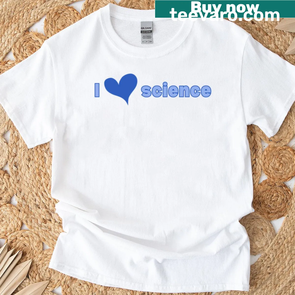 T-shirt featuring the phrase 'I Love Science' in bold letters — on a men's t-shirt