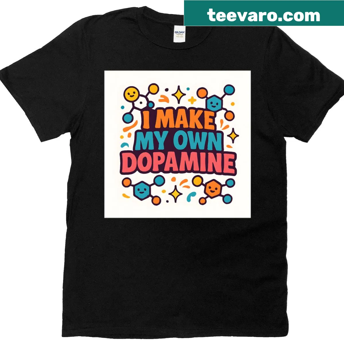 Witty t-shirt with the phrase I Make My Own Dopamine — on a men's t-shirt