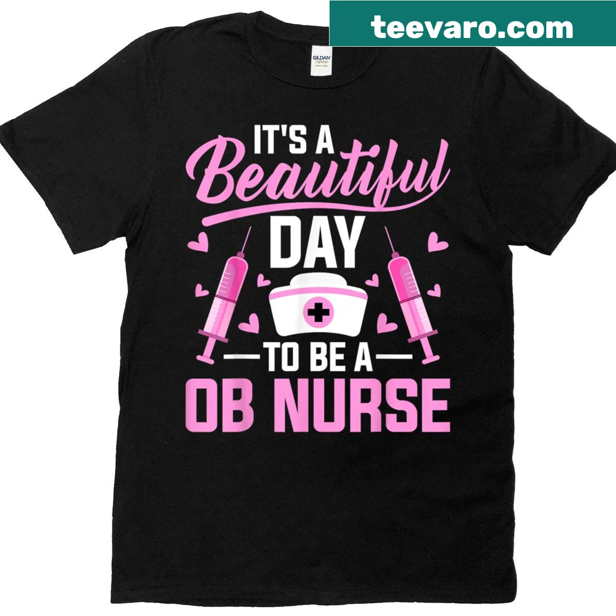 Funny t-shirt for OB nurses with cheerful text — on a men's t-shirt