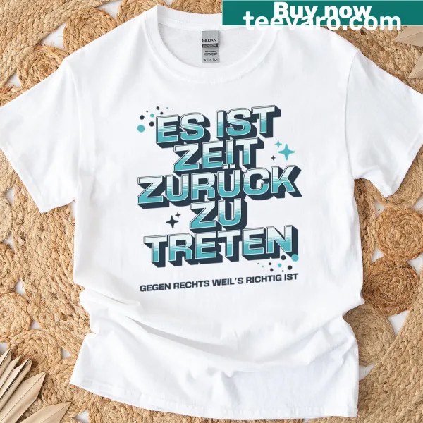T-shirt with impactful 3D typography stating 'Its Time To Step Back'