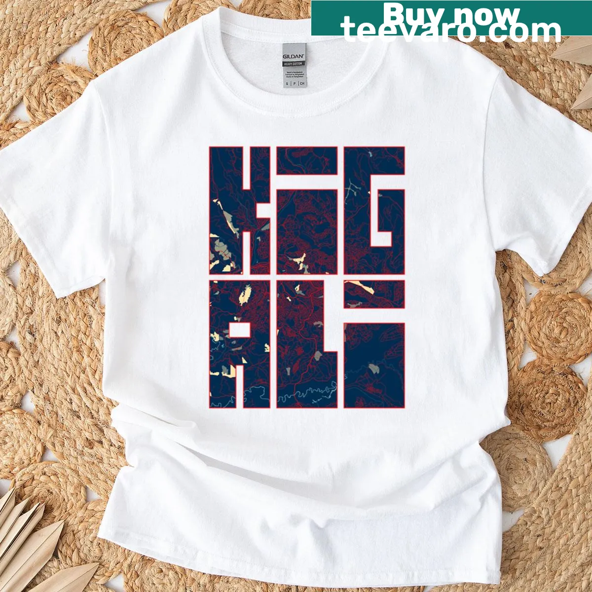 Illustrated map of Kigali city on a T-shirt symbolizing hope — on a men's t-shirt