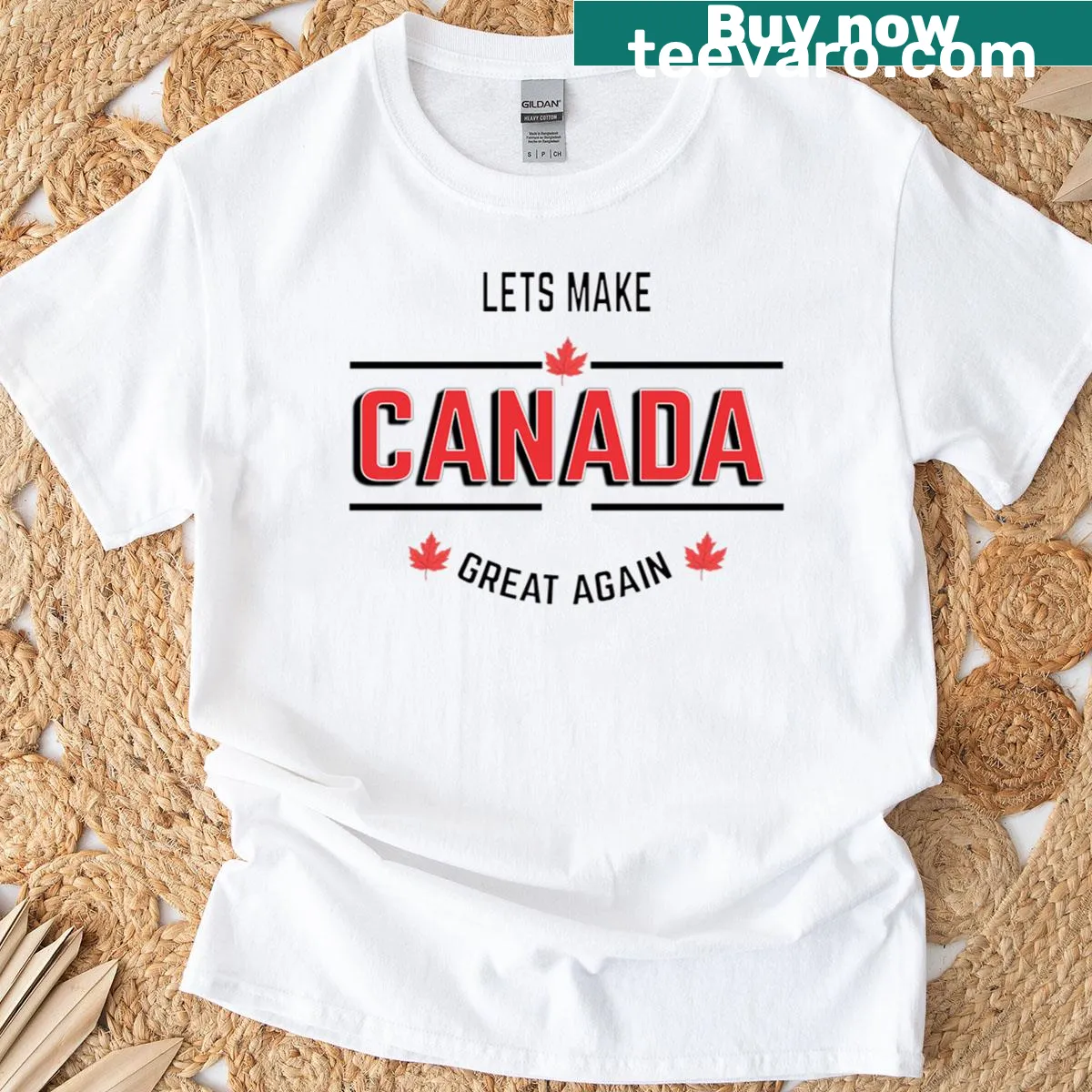T-shirt with the phrase 'Let's Make Canada Great Again' — on a men's t-shirt