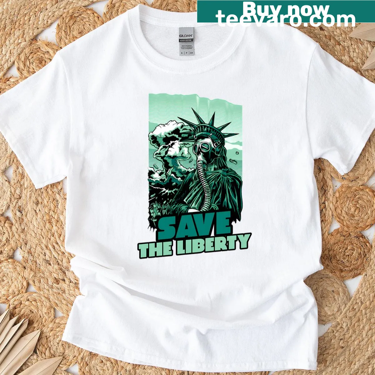 Liberty's Last Stand T-shirt featuring strong typography — on a men's t-shirt