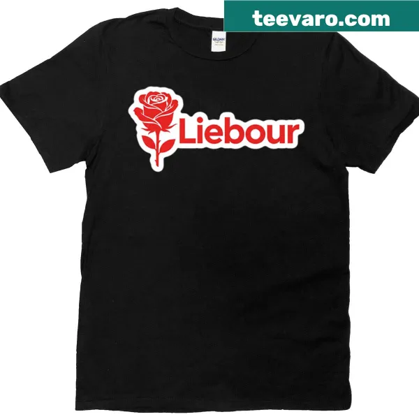 Satirical Liebour logo T-shirt with clever typography