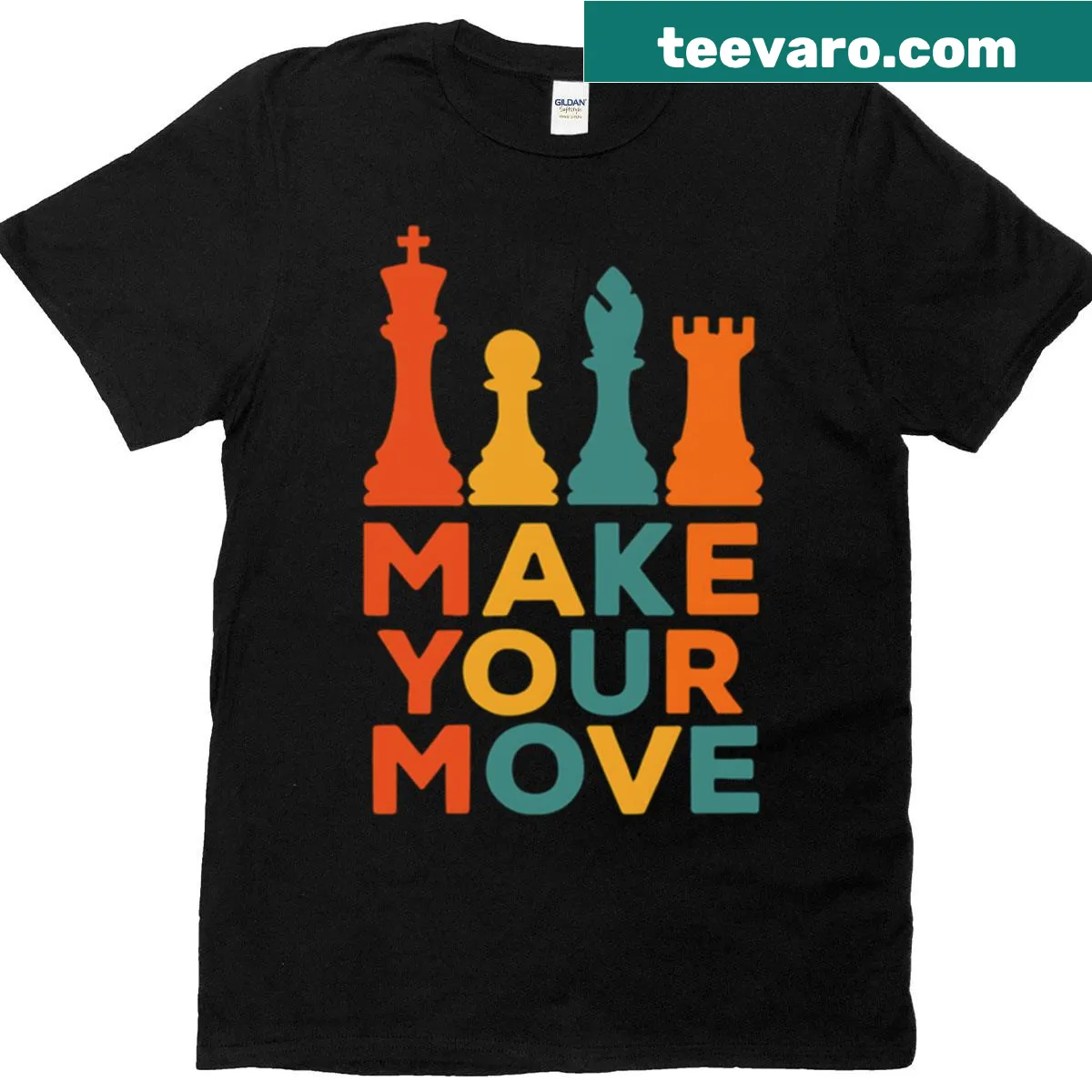 Bold chess quote T-shirt with inspirational text for players and thinkers — on a men's t-shirt