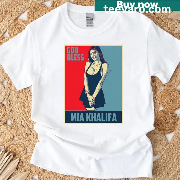 Pop art T-shirt featuring Mia Khalifa in a vibrant design