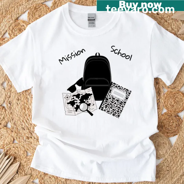 Oversized T-shirt with 'Mission School Special Agent' text