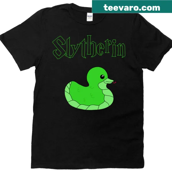 Illustrative Slytherin-themed graphic on t-shirt