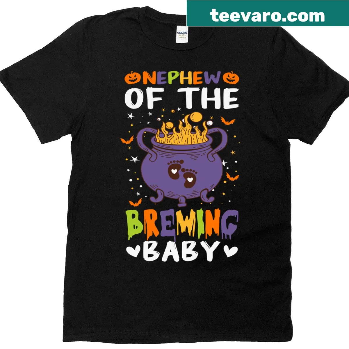 Cartoon-style T-shirt for nephew of a brewing baby gender reveal — on a men's t-shirt