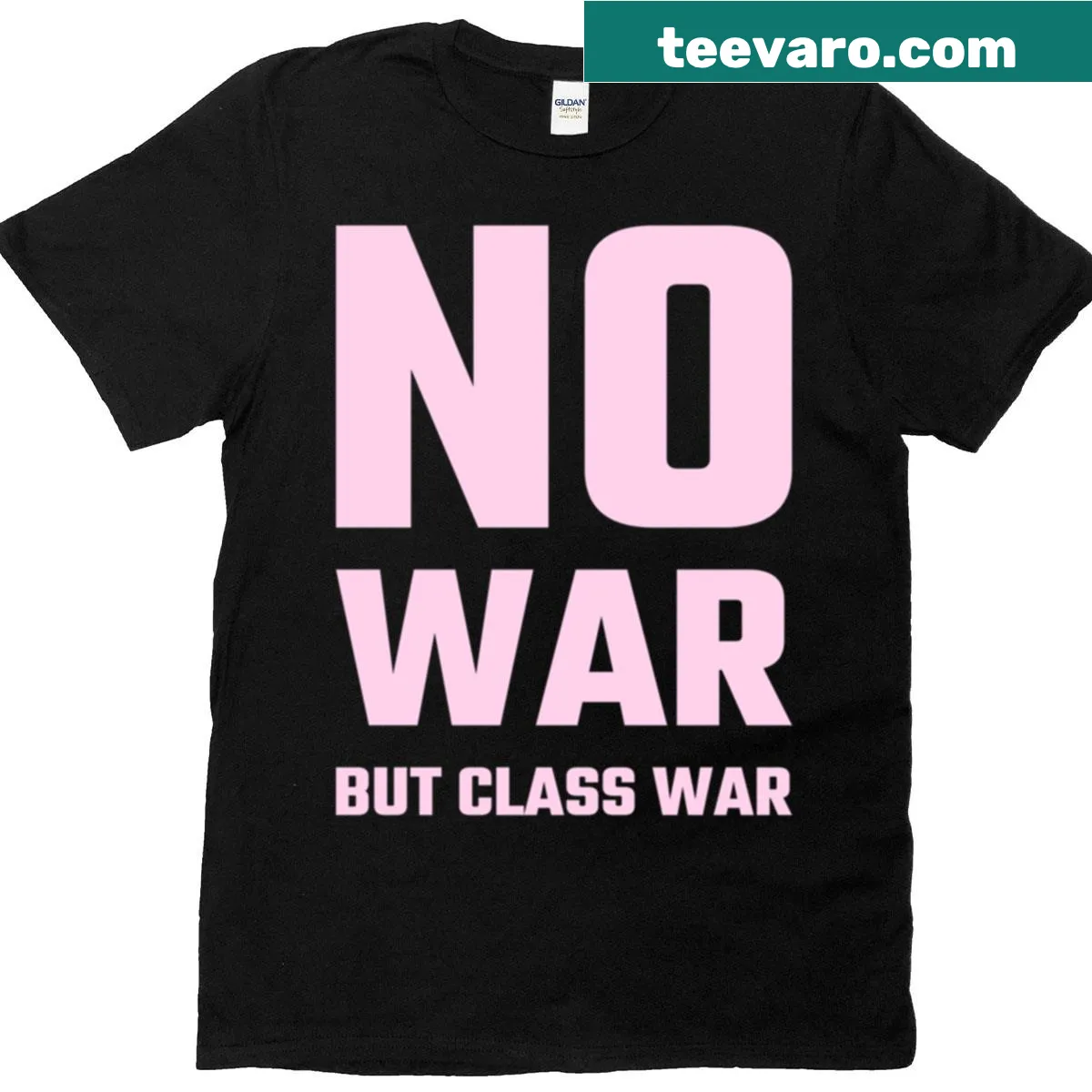 Bold t-shirt with the message 'No War But Class War' — on a men's t-shirt