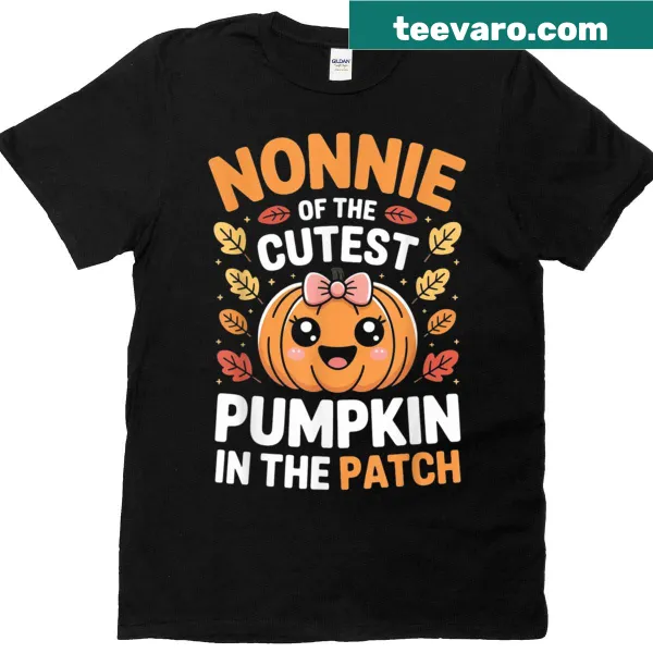 Heartwarming t-shirt for Nonnie featuring 'Cutest Pumpkin In The Patch' text.