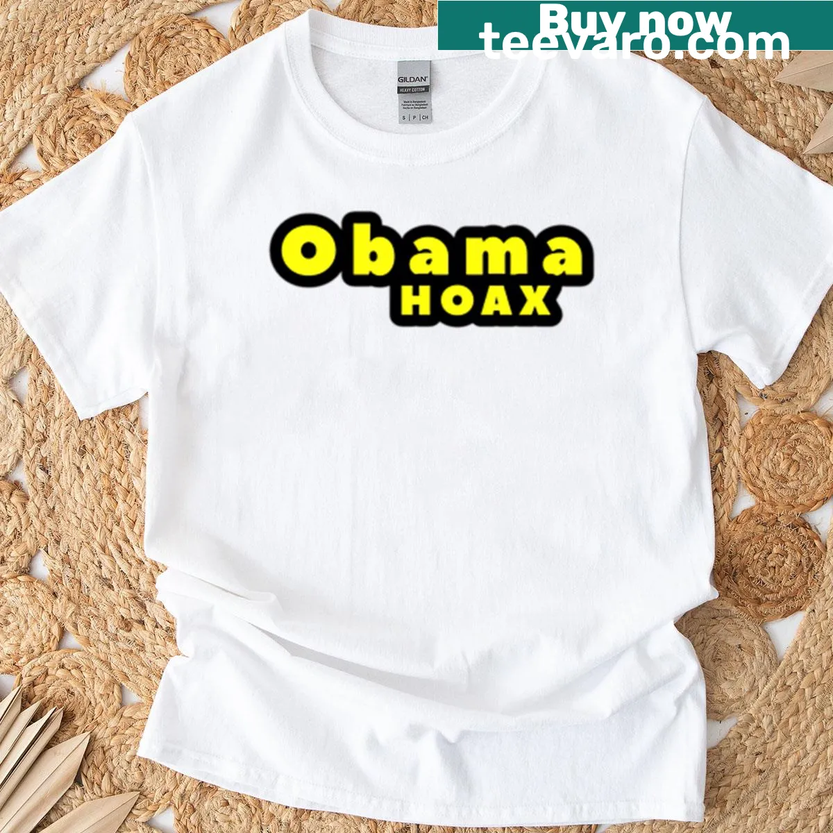 Oversized T-shirt featuring a humorous political quote — on a men's t-shirt
