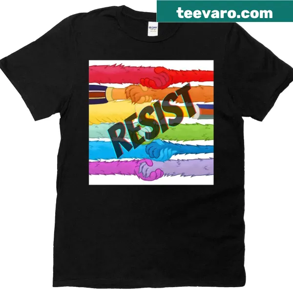 T-shirt with text 'PBS Resist' in bold typography